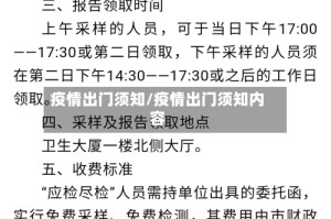 疫情出门须知/疫情出门须知内容