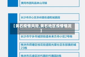 【黄石疫情风险,黄石地区疫情情况】