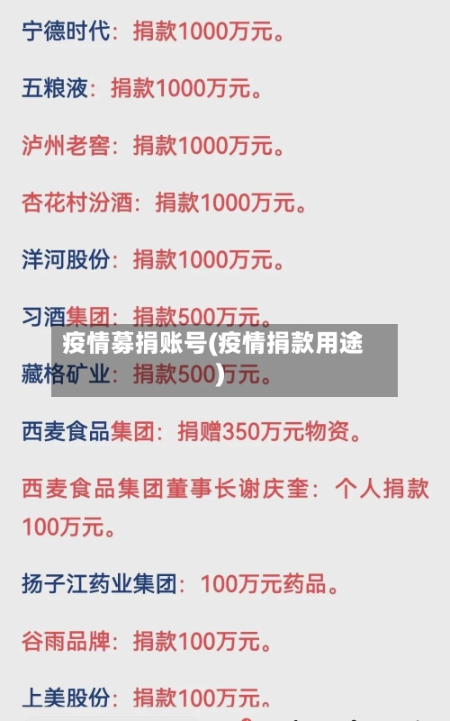 疫情募捐账号(疫情捐款用途)-第2张图片