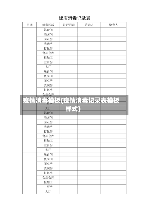 疫情消毒模板(疫情消毒记录表模板样式)-第1张图片